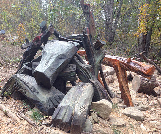"Bear's den" installed at Pittsburgh Botanical garden